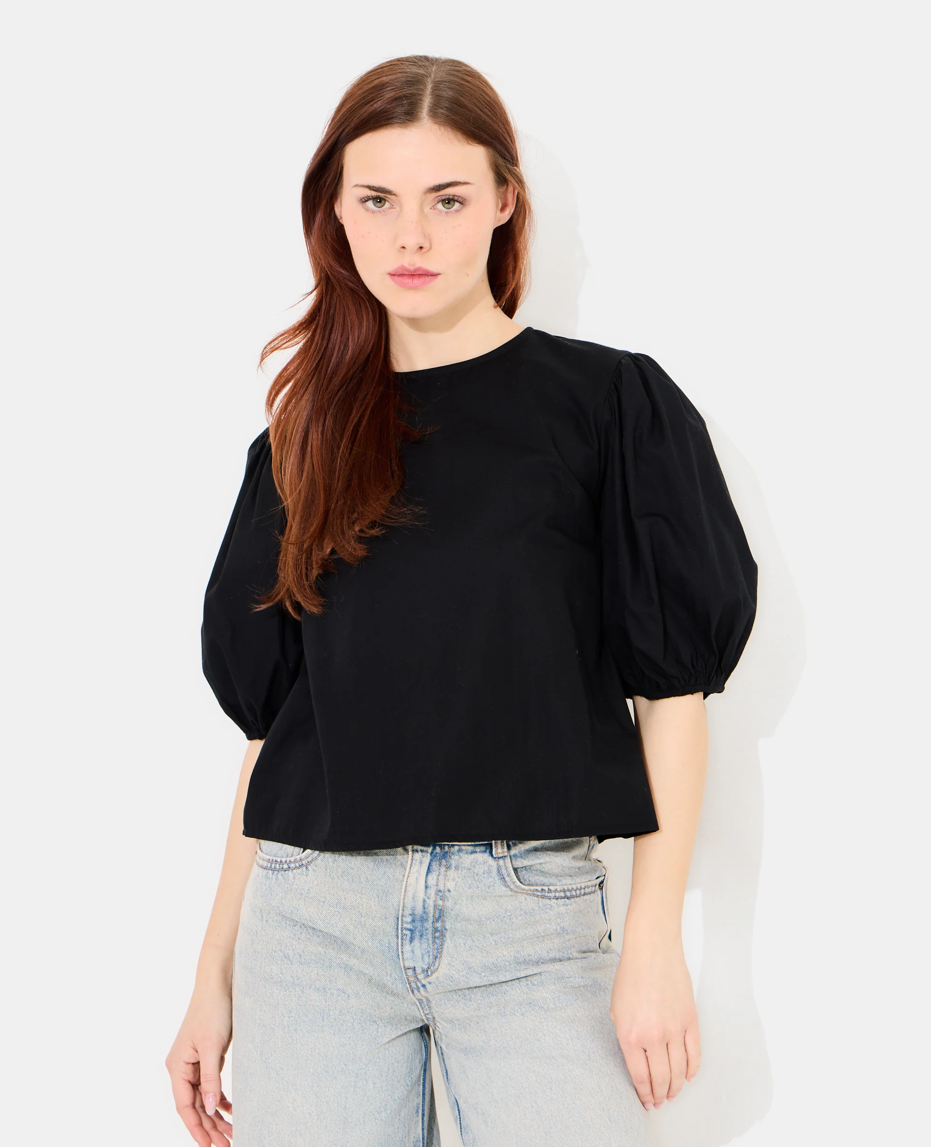 Blouse col rond avec manches ballons - Image 5
