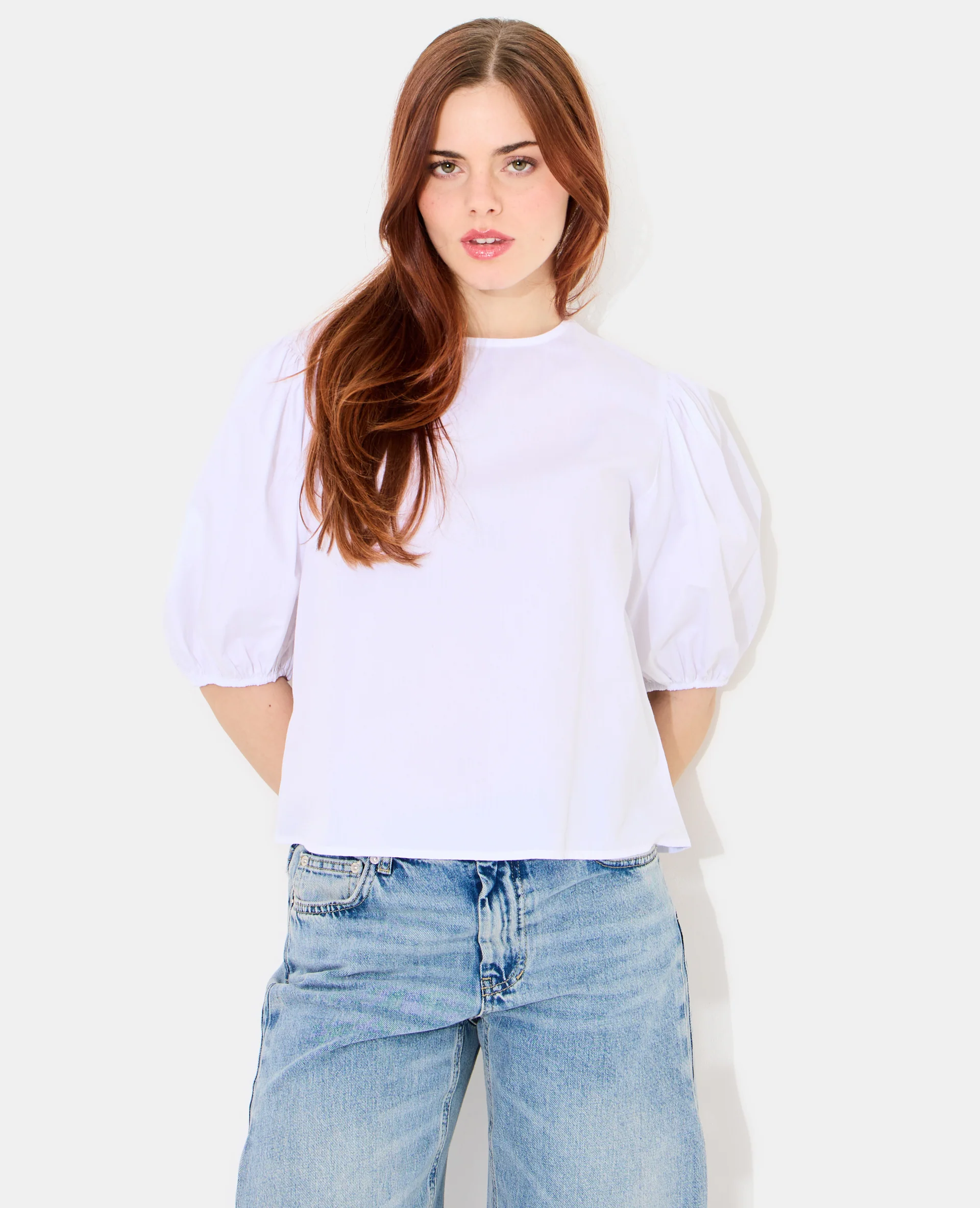 Blouse col rond avec manches ballons - Image 5