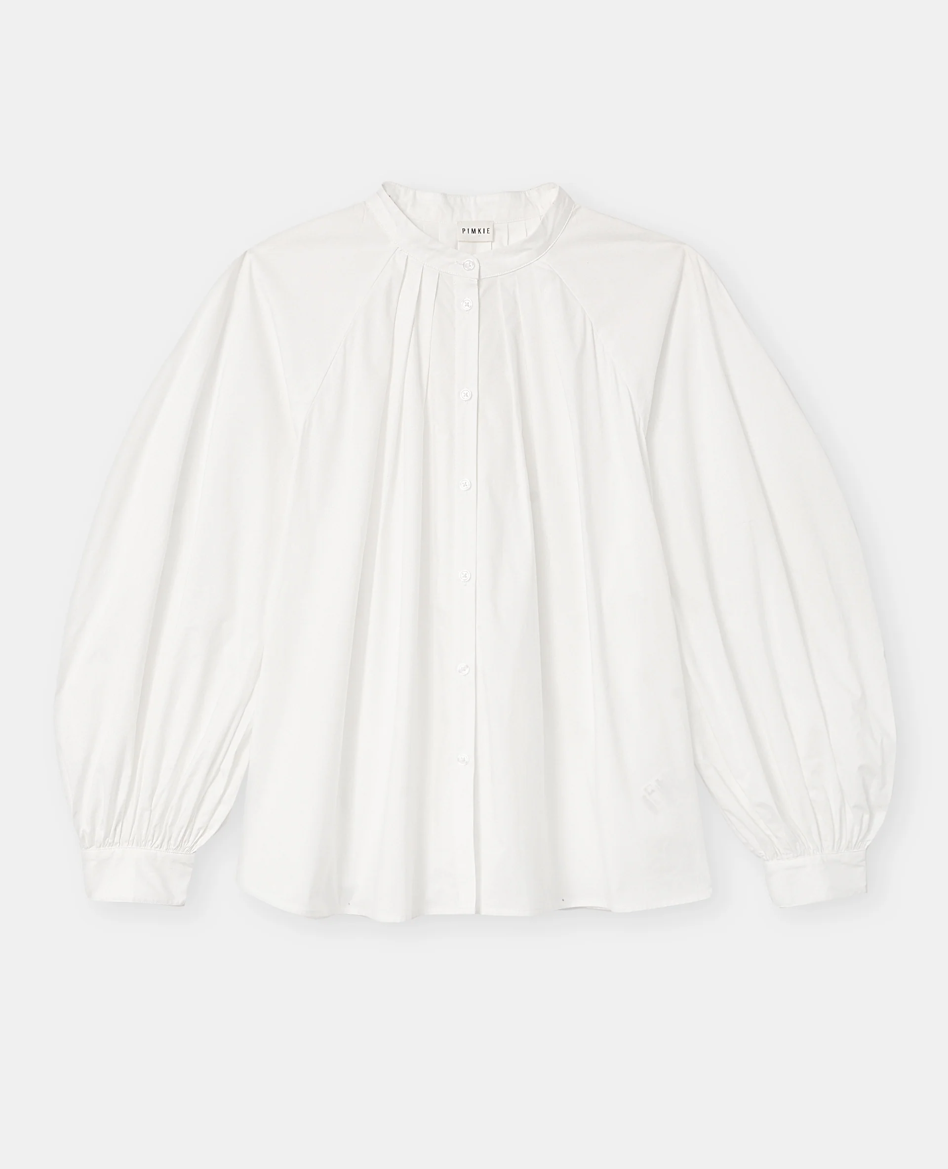 Blouse en popeline avec pinces et manches ballons - Image 4