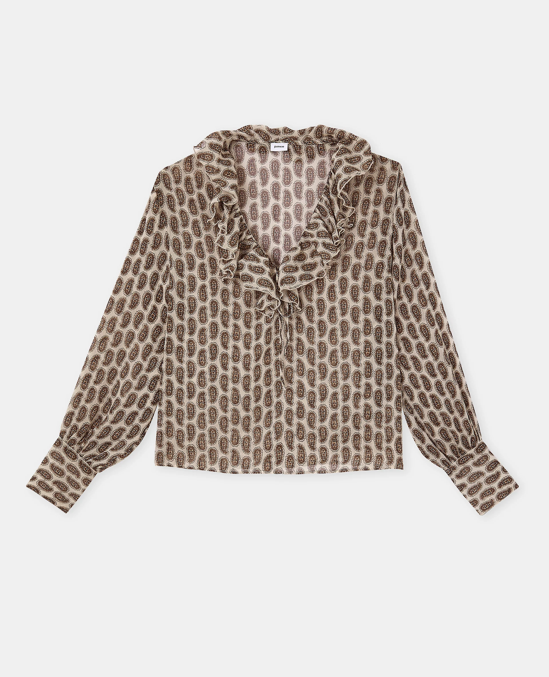 Blouse en voile avec volants motif cachemire - Image 4