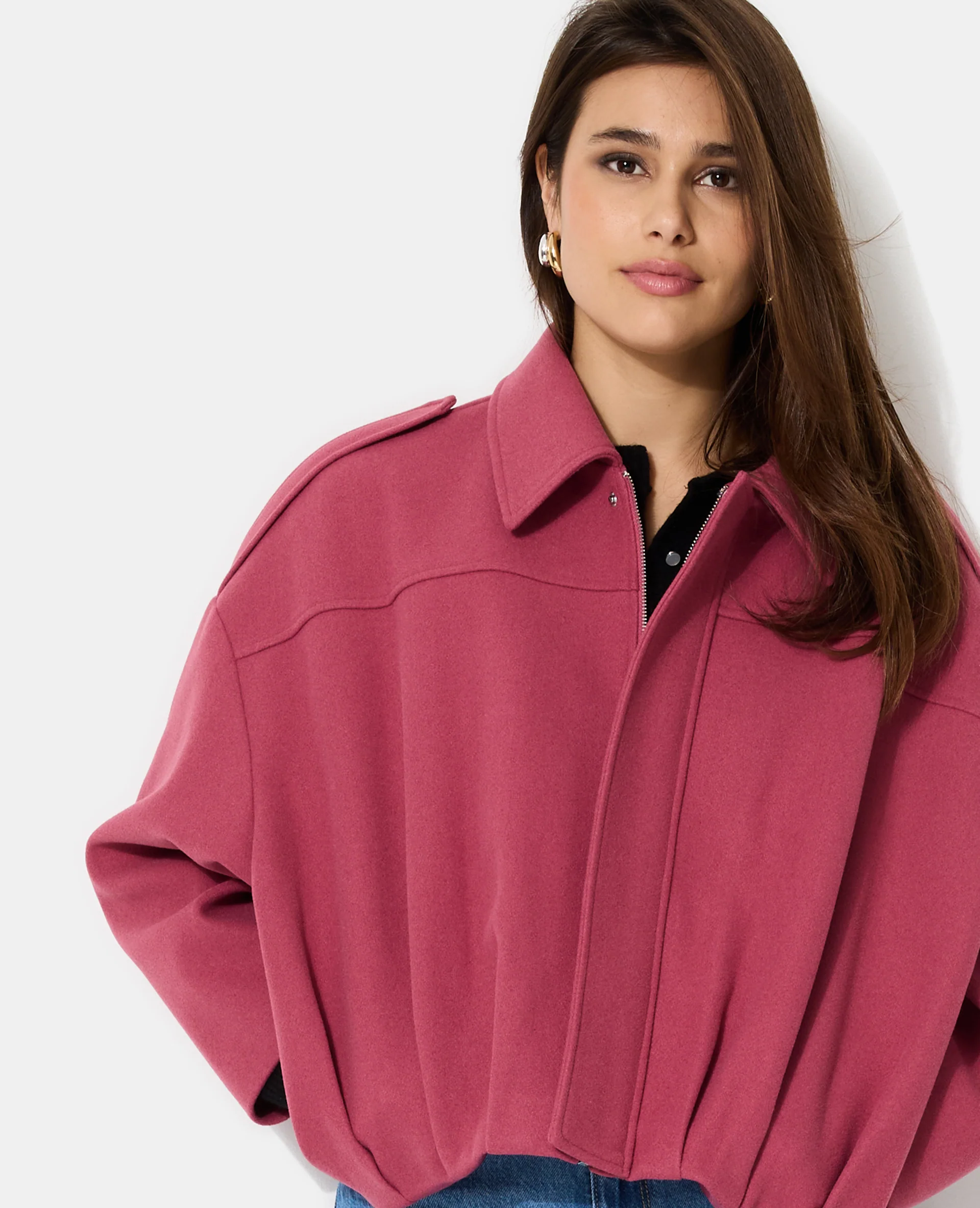 Blouson forme boule effet drap de laine - Image 2
