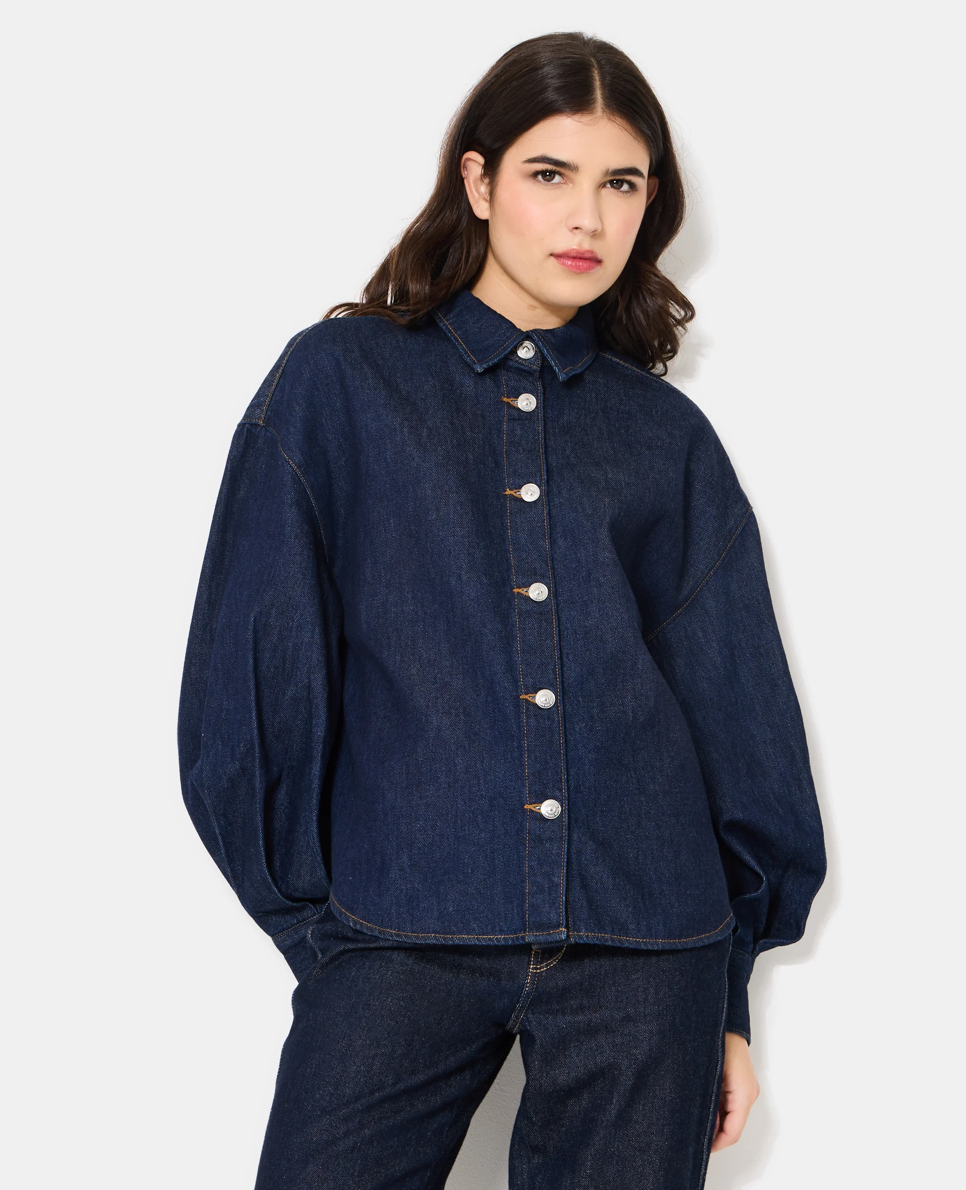 Chemise en jean avec manches ballons - Image 5