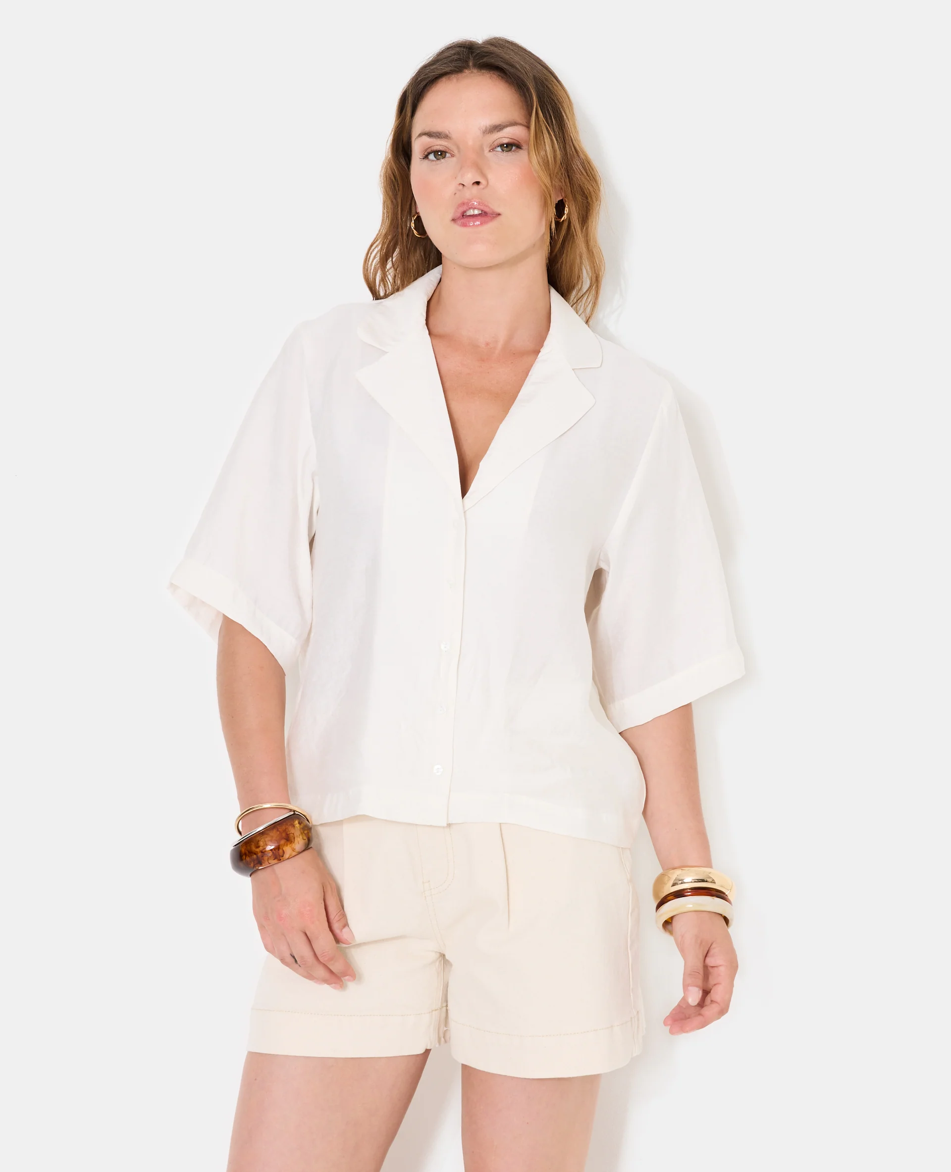 Chemise manches courtes col tailleur - Image 5