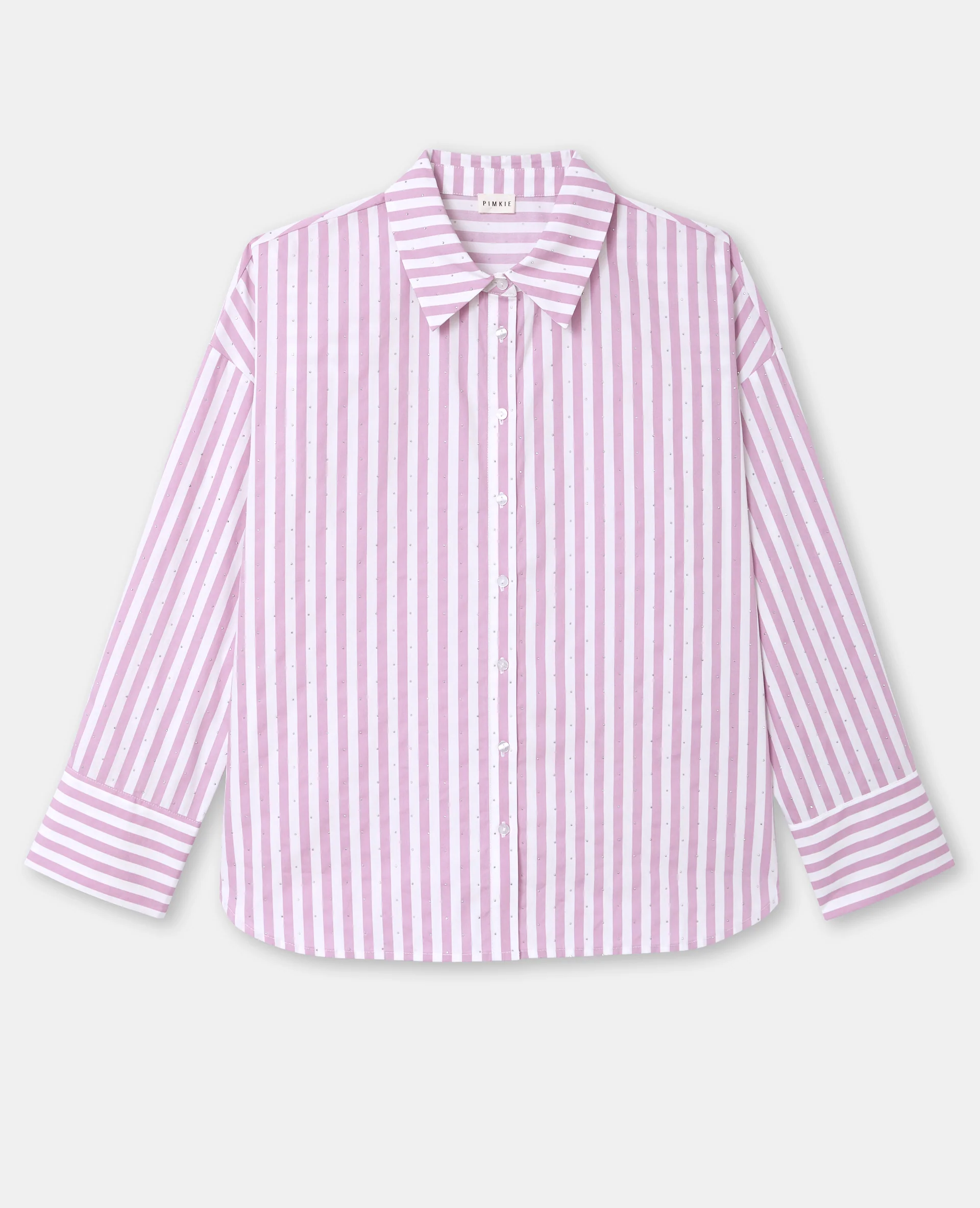 Chemise oversize rayée avec strass - Image 4