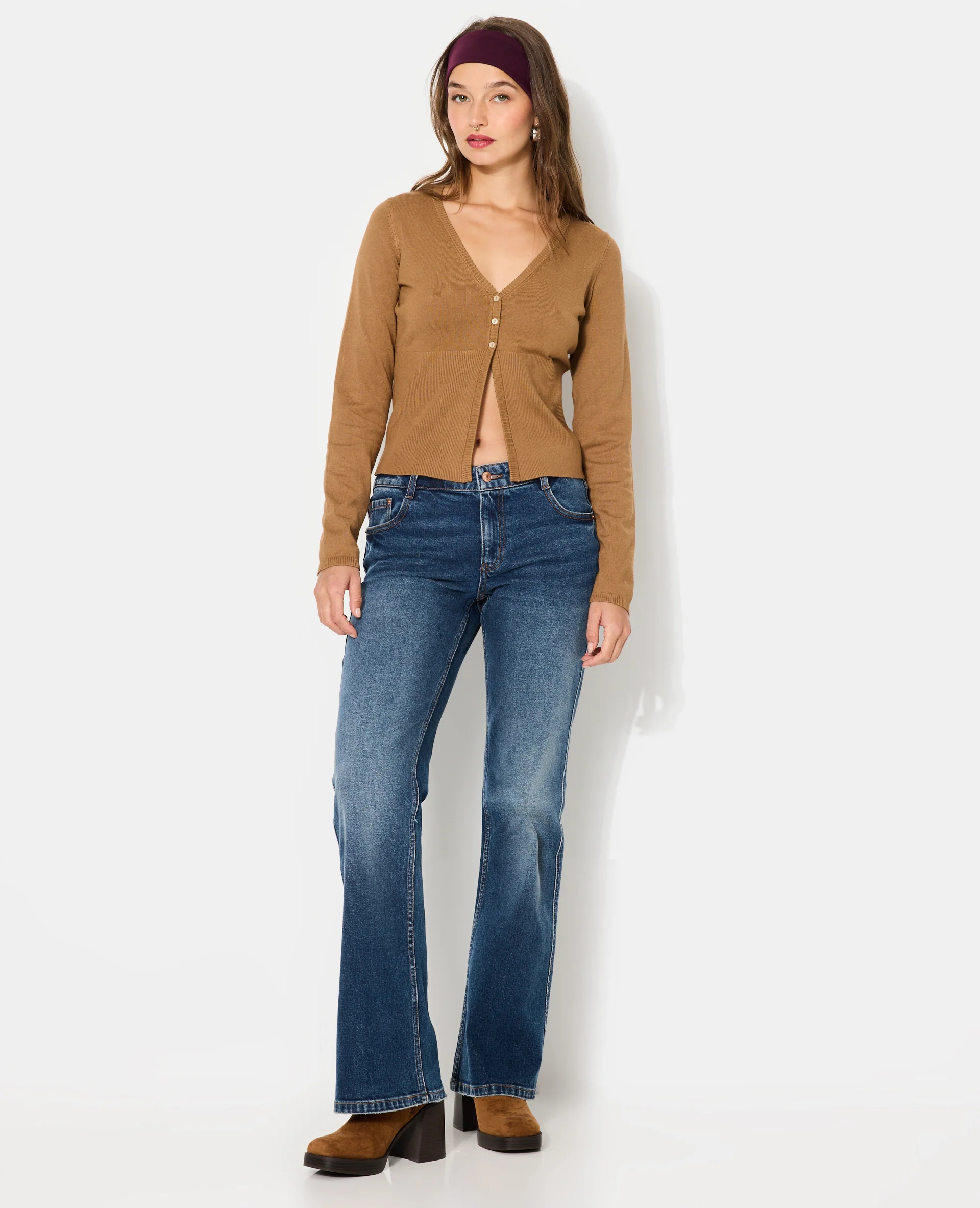 Gilet en maille fine avec grand bord-côtes - Image 3