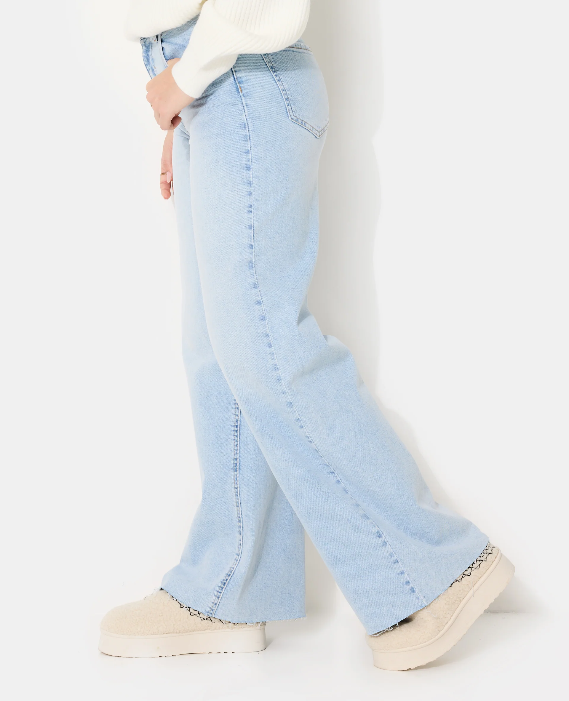 J71-1 / Jean wide taille haute bas coupés - Image 2