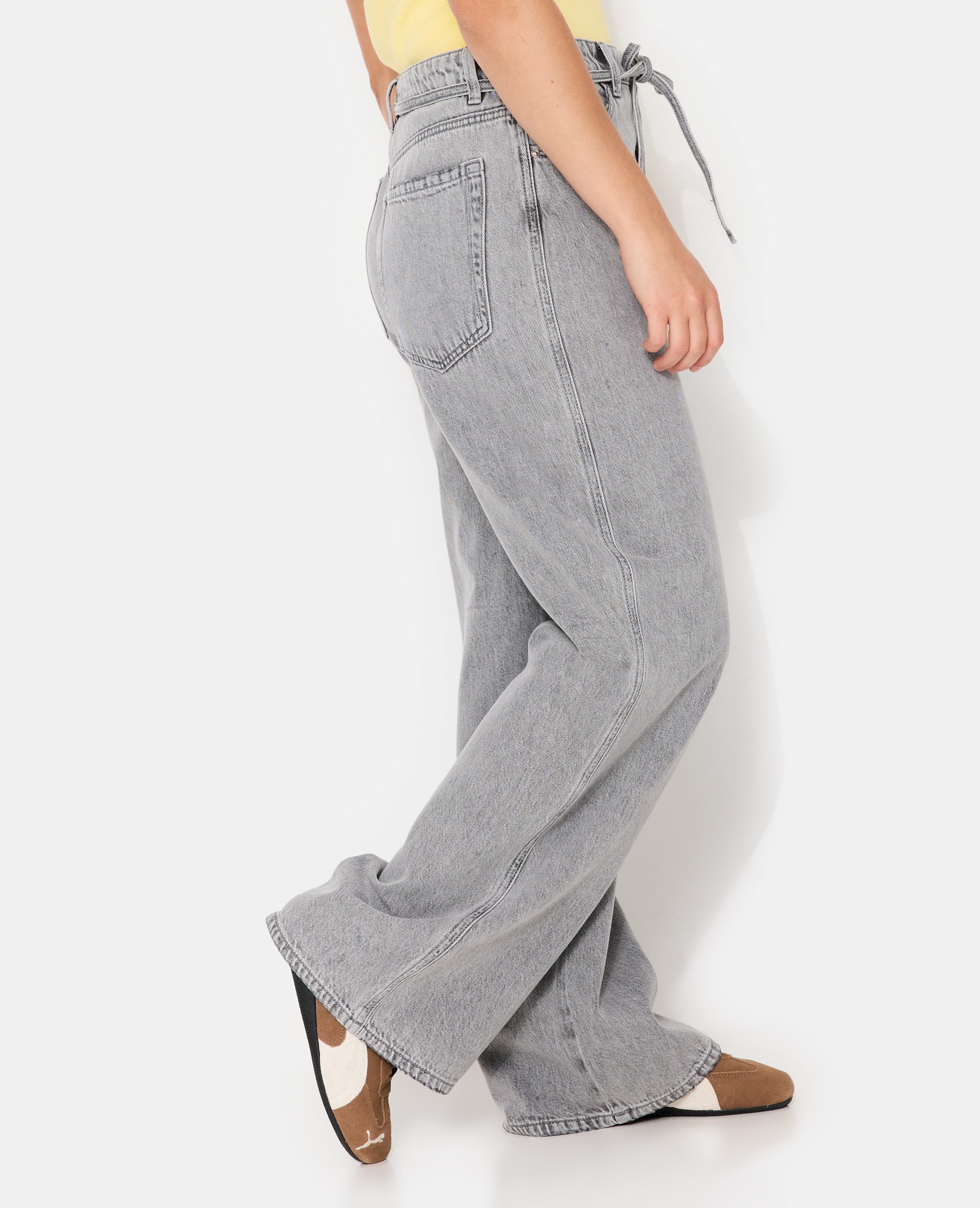 Jean baggy taille basse avec ceinture à nouer - Image 2