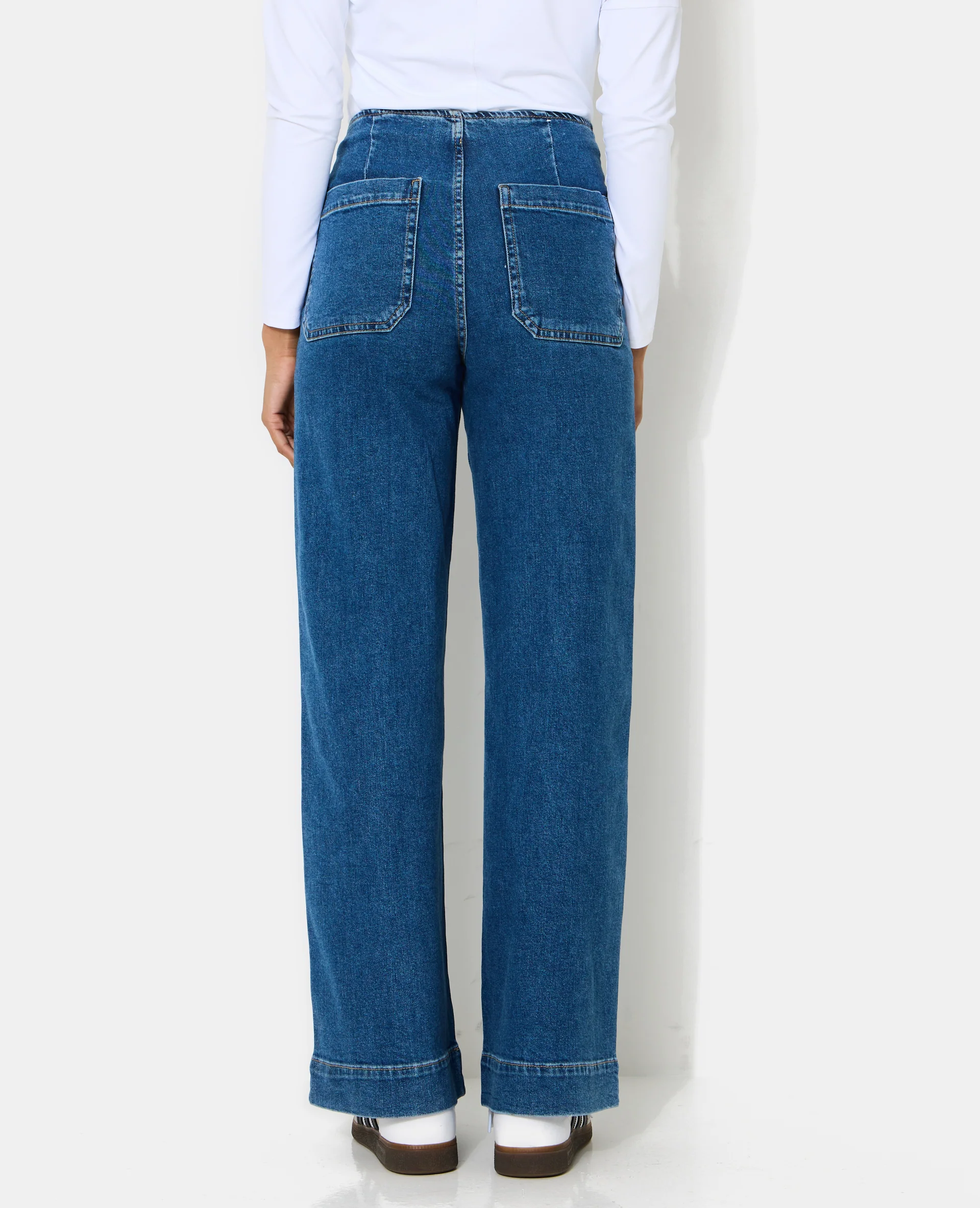Jean wide taille haute avec poches plaquées - Image 6