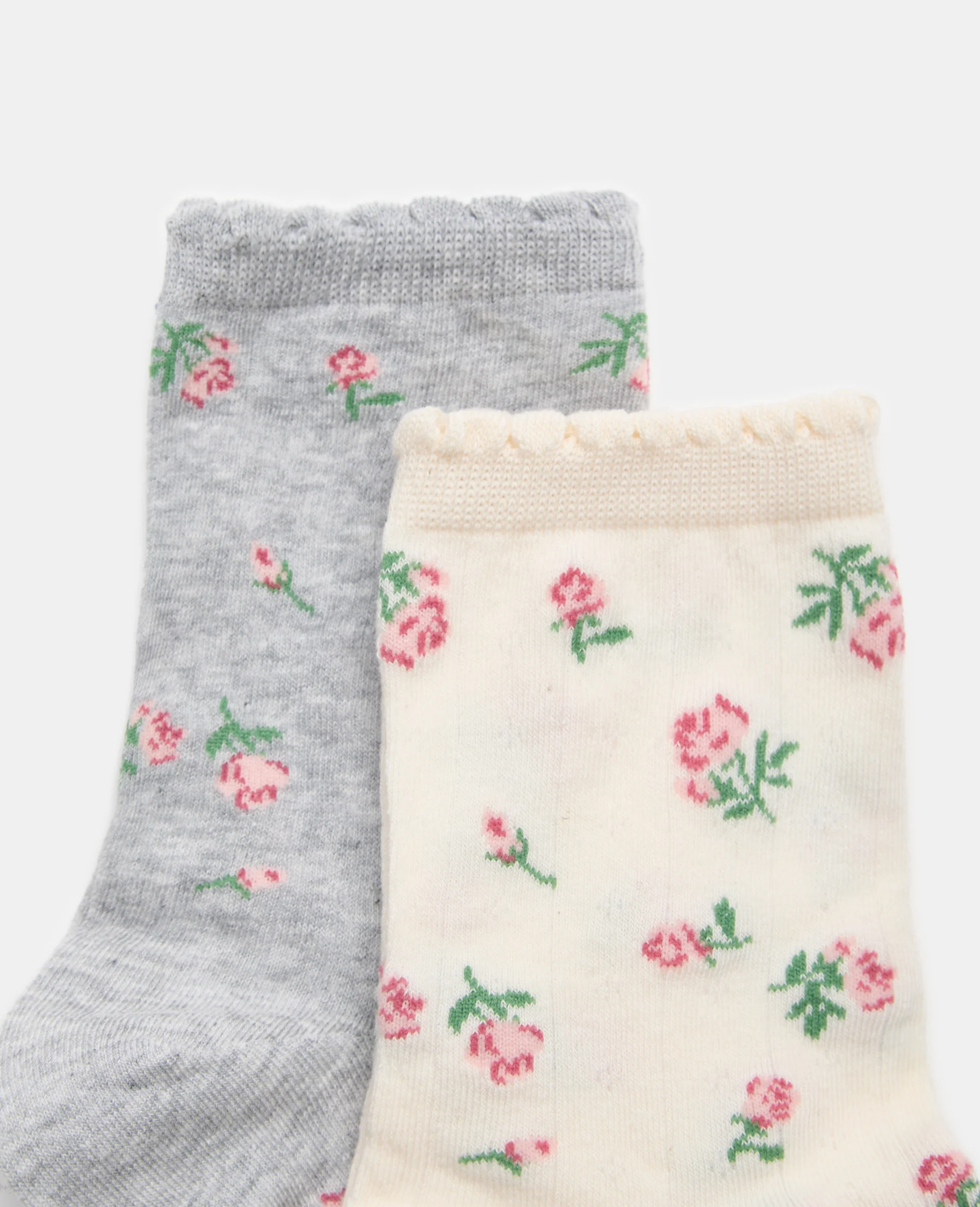 Lot de 2 paires de chaussettes avec fleurs - Image 2