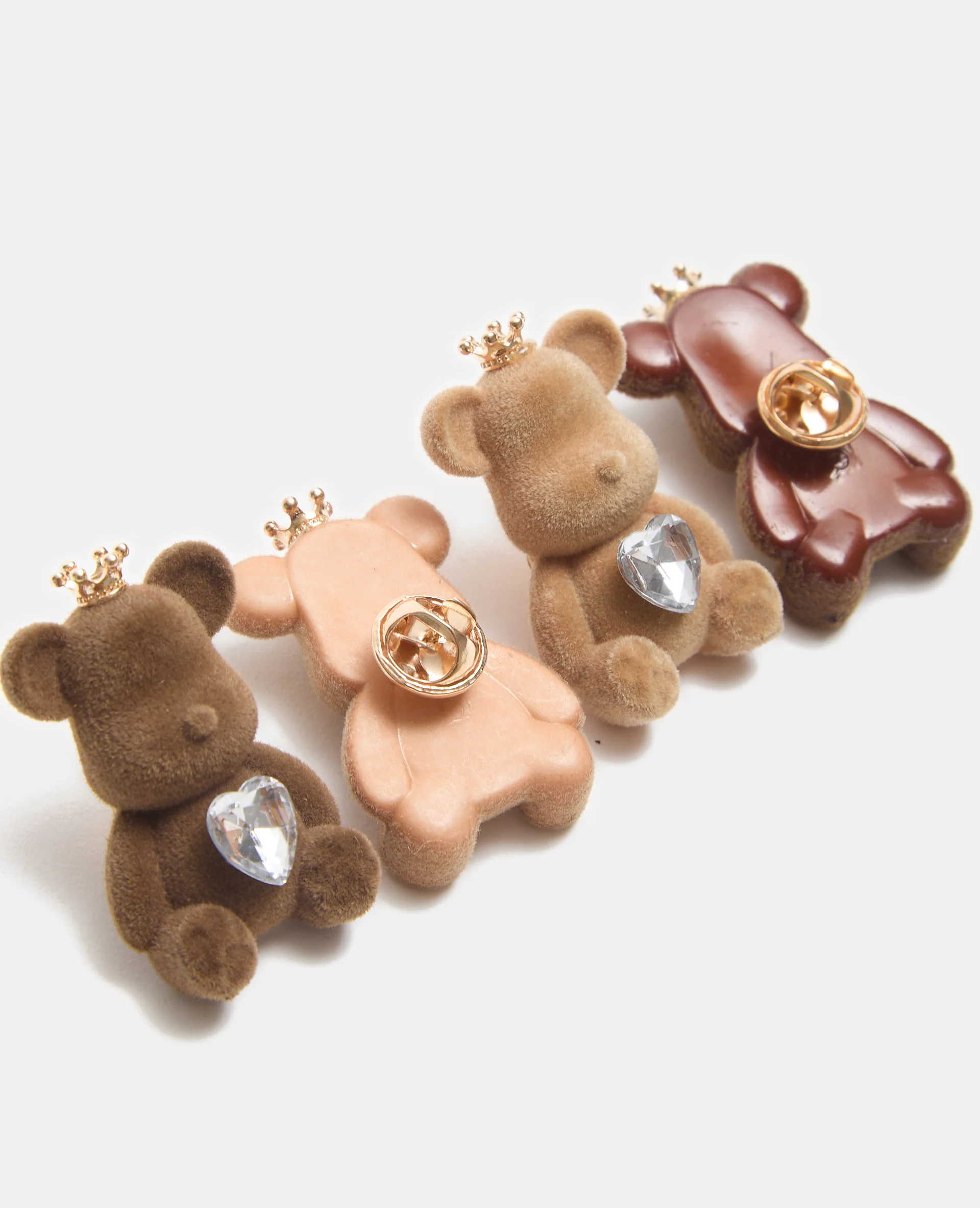 Lot de 4 pin's Nounours avec strass - Image 3