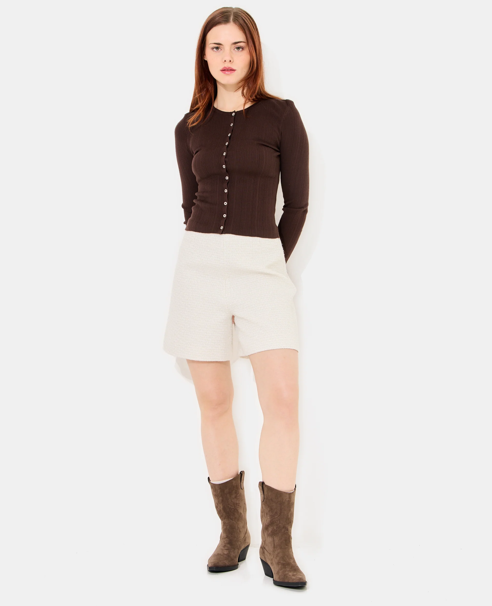 Short en tweed avec lurex - Image 3