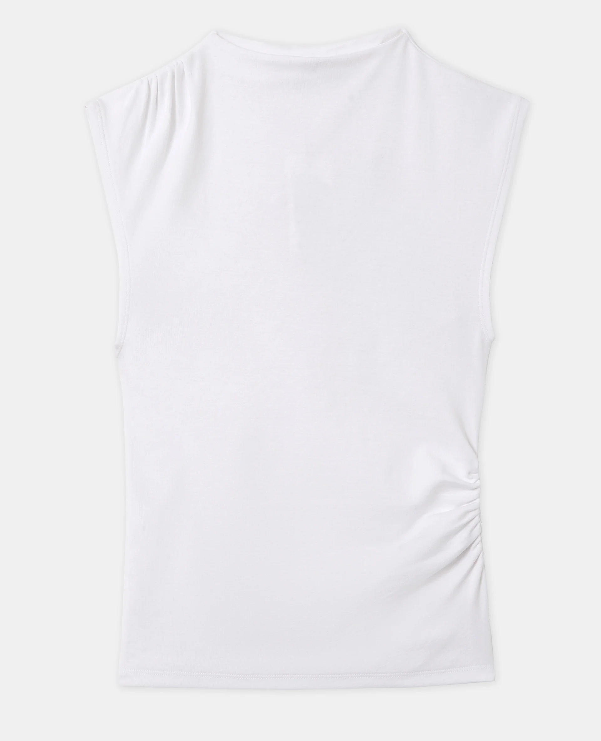 T-shirt sans manches avec col montant et fronces - Image 4