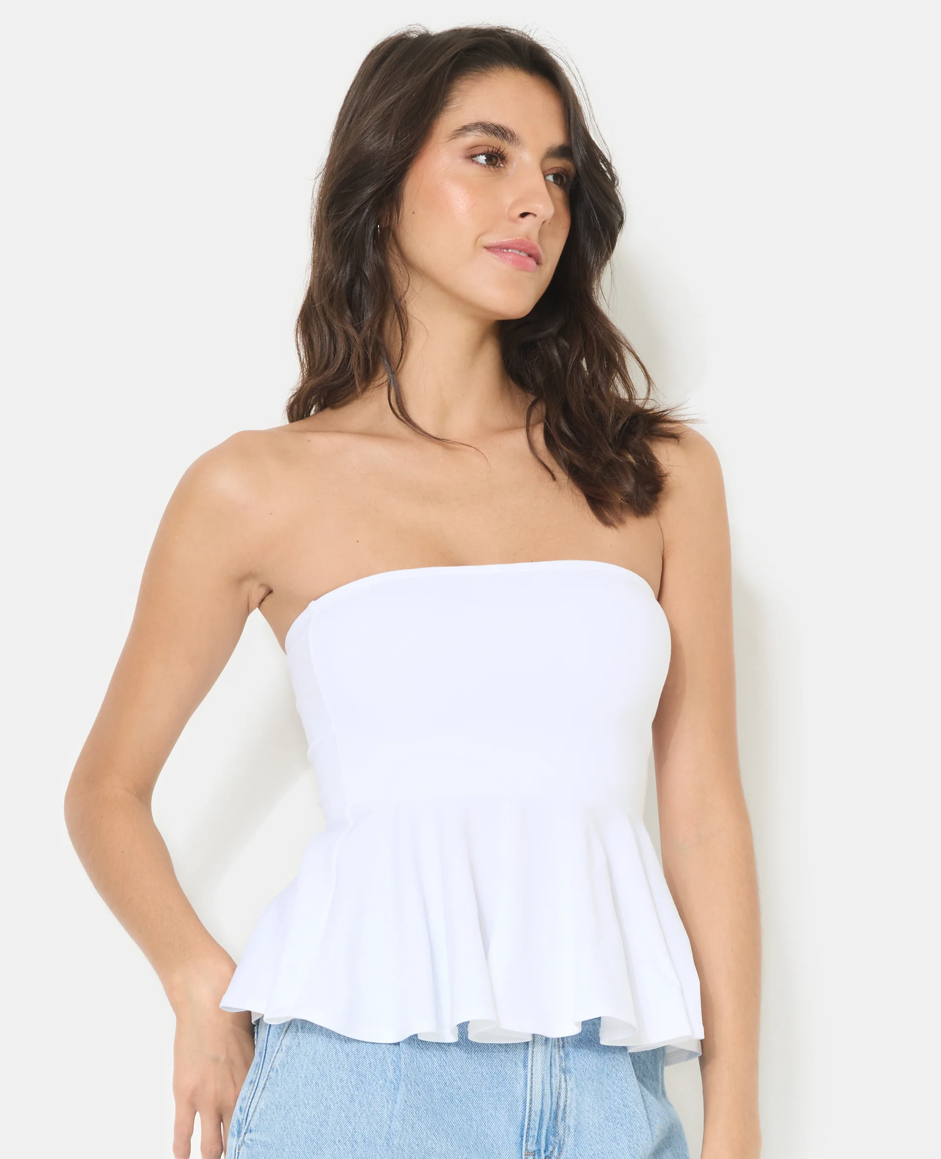 Top bustier peplum avec volant - Image 5