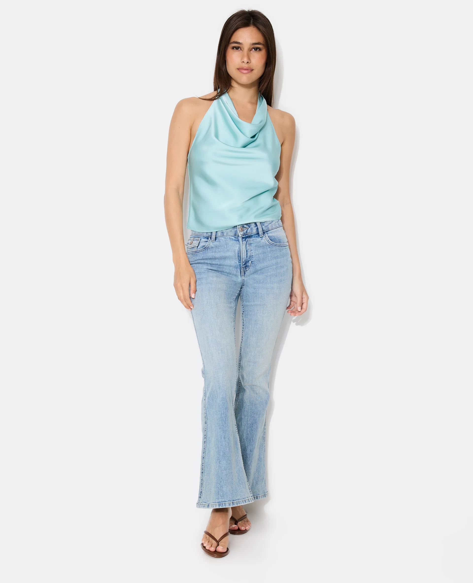 Top dos-nu en satin - Image 3