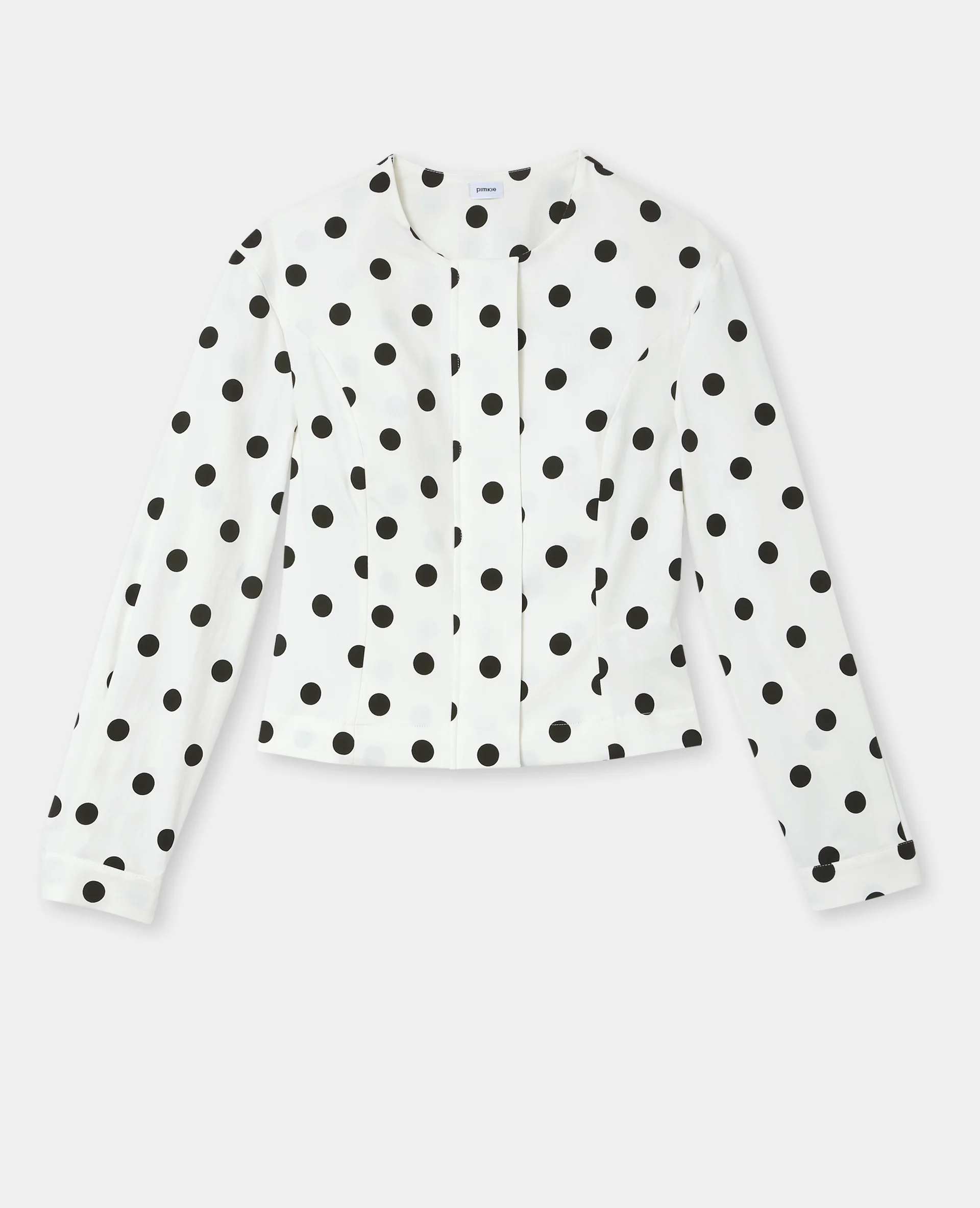 Veste cintrée col rond motif pois - Image 4