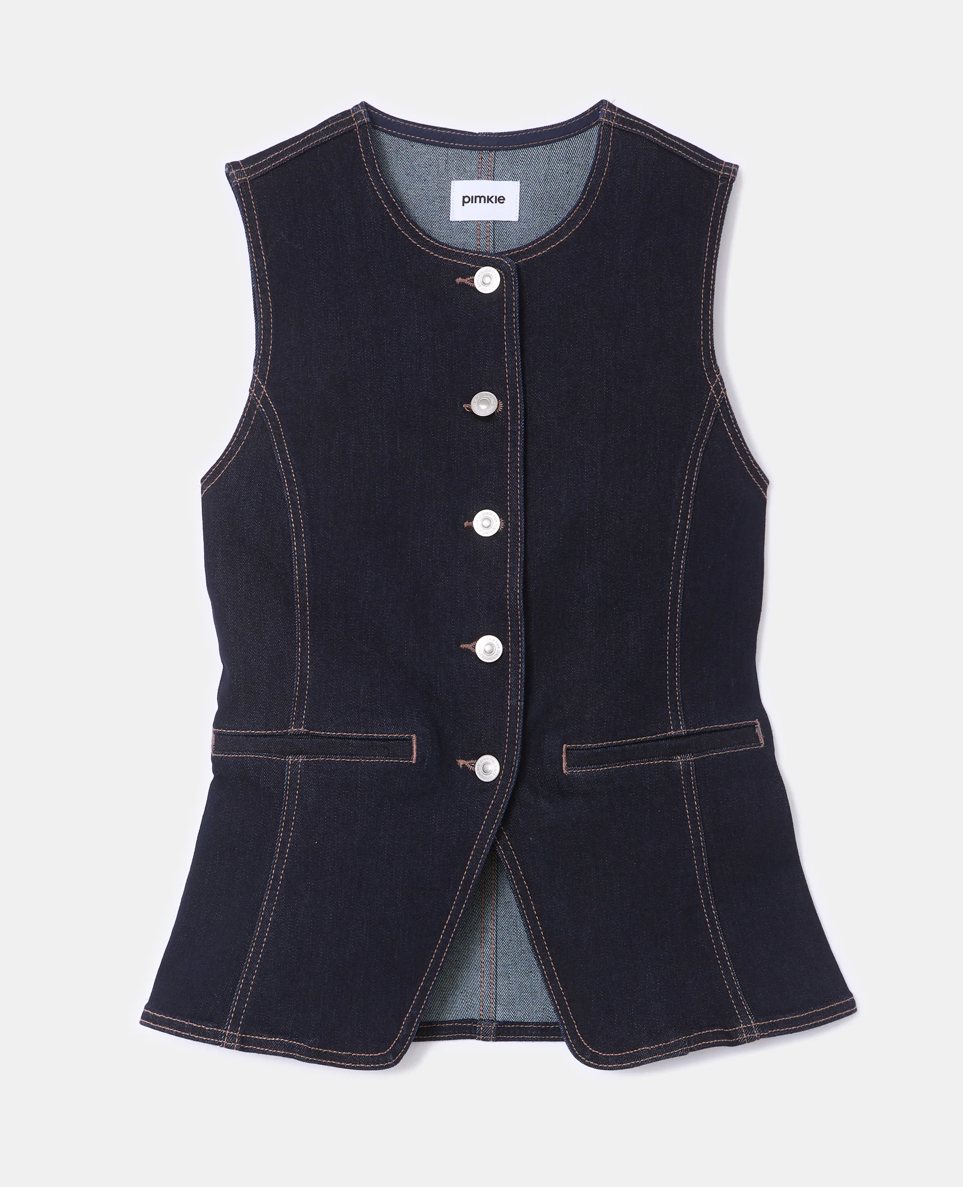 Veste sans manches en jean façon gilet barman - Image 4