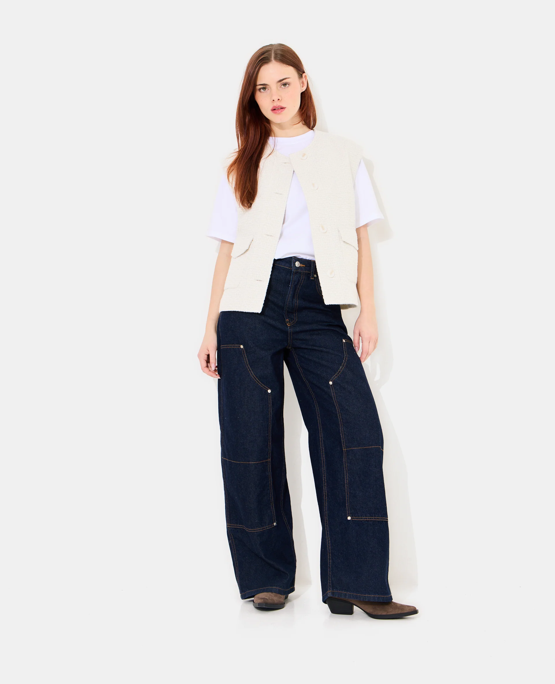 Veste sans manches en tweed avec lurex - Image 3