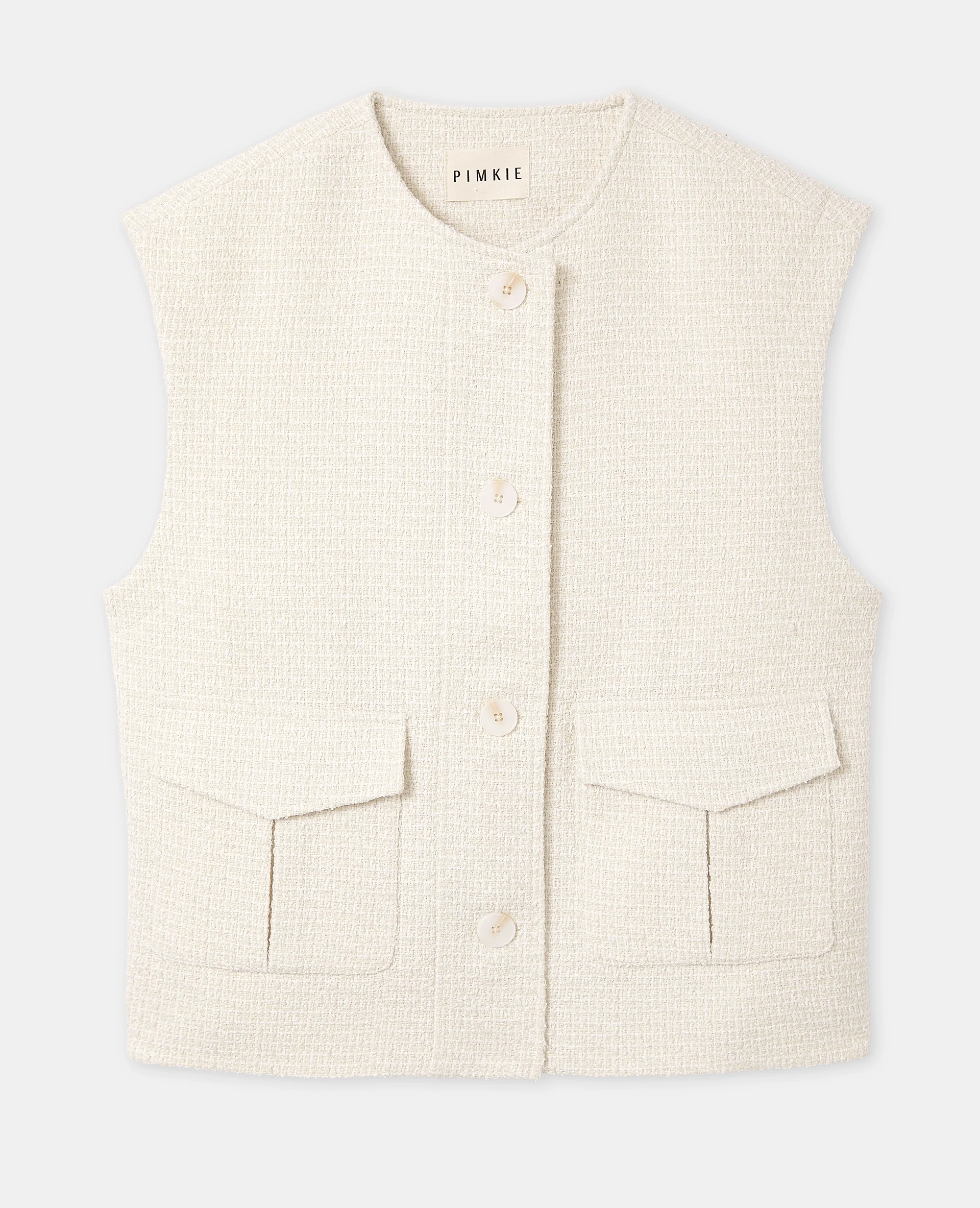 Veste sans manches en tweed avec lurex - Image 4